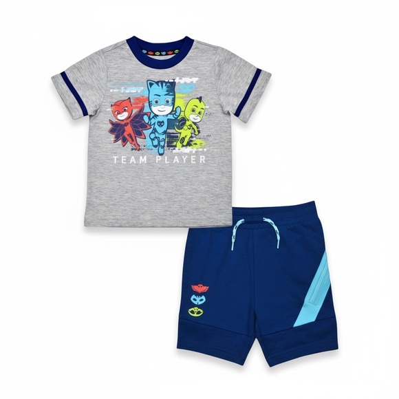 PJ Masks Boy Graphic T-Shirt and Knit Shorts Outfit Set, 2-Piece - Size: 18M - Picture 1 of 5